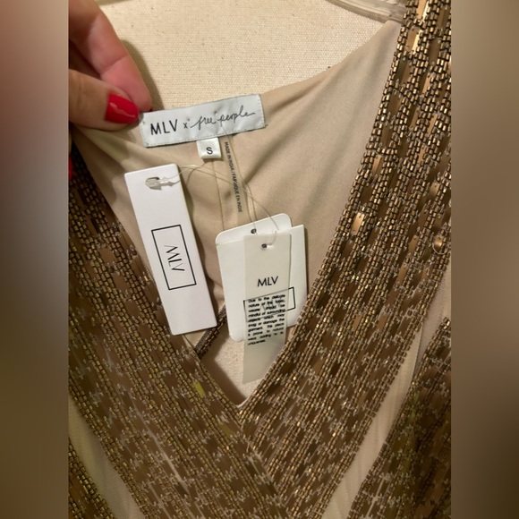 MLV & Free People too late to say sorry beaded dress - Picture 10 of 12